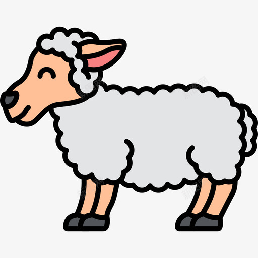 绵羊动物27线性颜色图标svg_新图网 https://ixintu.com 动物 线性 绵羊 颜色