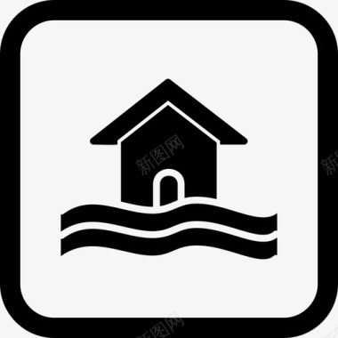 洪水灾害警报图标图标