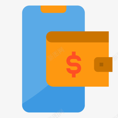 钱包帐单和付款3平装图标图标