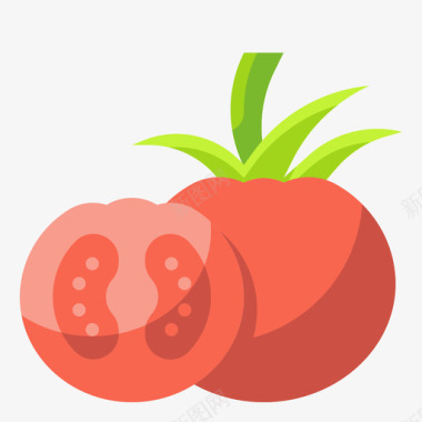 番茄水果和蔬菜49扁平图标图标