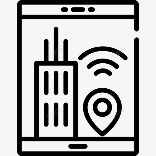 智能手机智能城市25线性图标svg_新图网 https://ixintu.com 城市 手机 智能 线性
