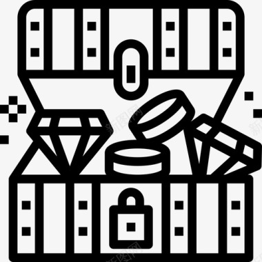 宝箱游戏元素16直线型图标图标