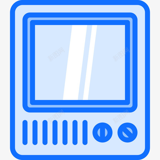 电视旧设备3蓝色图标svg_新图网 https://ixintu.com 电视 蓝色 设备