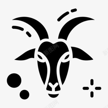 山羊脸牛家畜图标图标