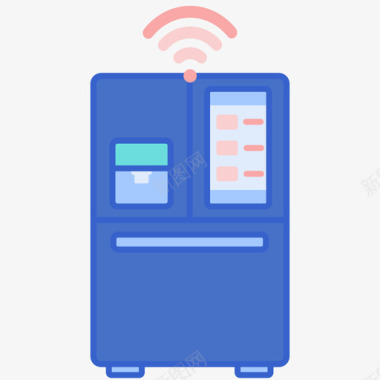 智能冰箱智能科技18线性颜色图标图标