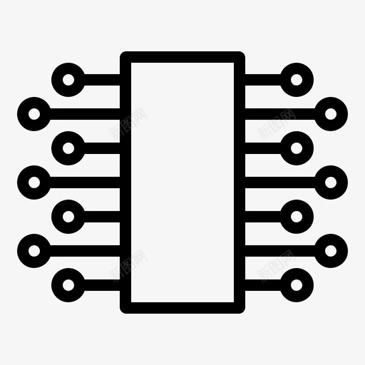 集成电路技术数据图标svg_新图网 https://ixintu.com 传输 技术 数据 概要 电子 集成电路