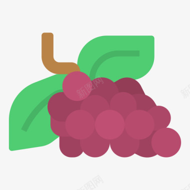 葡萄水果和蔬菜扁平图标图标