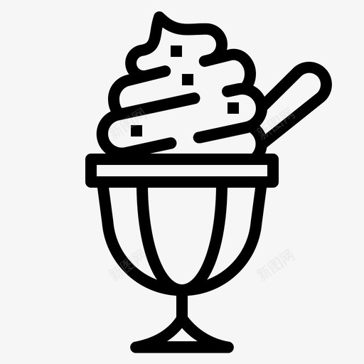 冰淇淋食品甜品图标svg_新图网 https://ixintu.com 冰淇淋 甜品 食品 餐厅