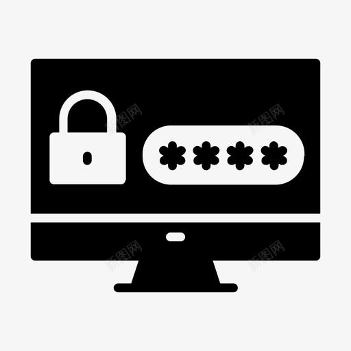 密码锁登录保护图标svg_新图网 https://ixintu.com 保护 安全 密码锁 登录 通信线路标志符号
