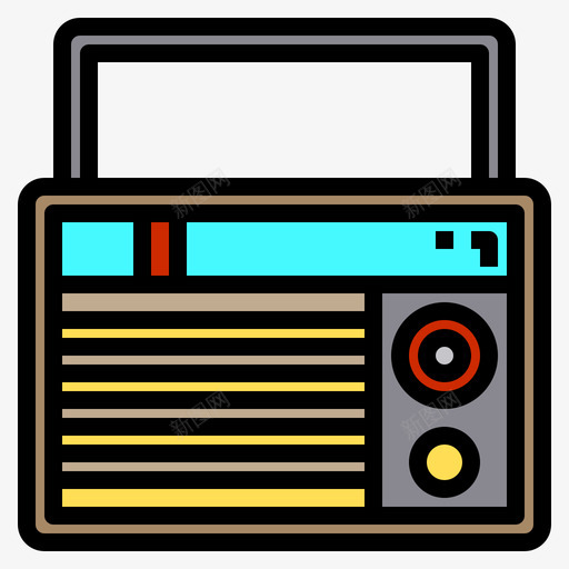 收音机电子装置19线性彩色图标svg_新图网 https://ixintu.com 收音机 电子装置19 线性彩色