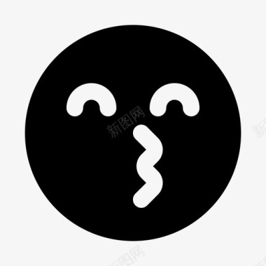 吻表情符号脸图标图标