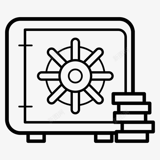 储物柜现金钱图标svg_新图网 https://ixintu.com 业务线图标 保险箱 储物柜 现金 钱