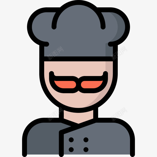 厨师98号餐厅彩色图标svg_新图网 https://ixintu.com 98号 厨师 彩色 餐厅