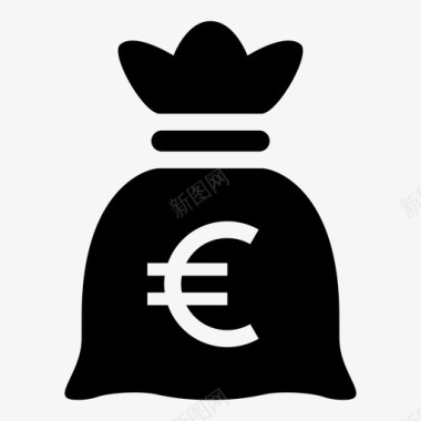 钱袋货币欧元图标图标