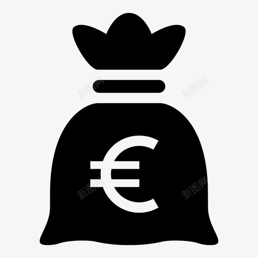 钱袋货币欧元图标svg_新图网 https://ixintu.com 投资 欧元 货币 购物 钱袋 销售