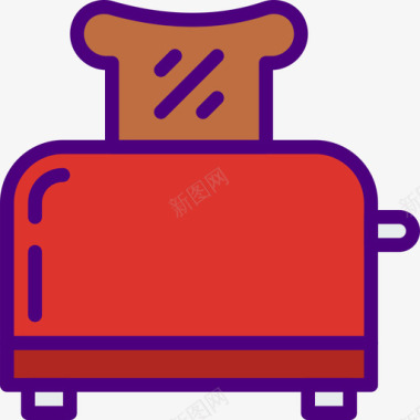 烤面包机食品168线性颜色图标图标