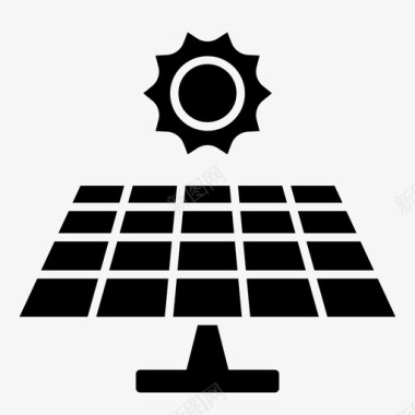 太阳能电池板电脑技术字形2图标图标