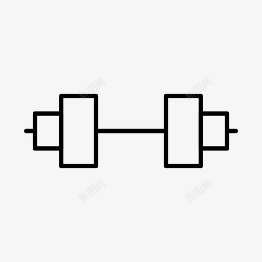 杠铃哑铃健身房图标svg_新图网 https://ixintu.com 举重 健身房 哑铃 材料 杠铃 细线