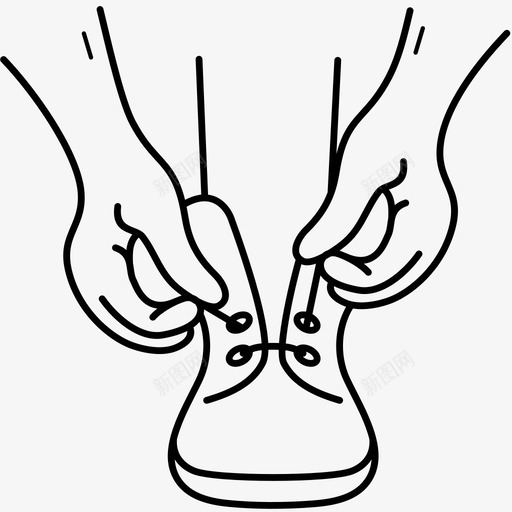 系带靴修身技巧图标svg_新图网 https://ixintu.com 修身 技巧 独立 男孩 穿鞋 系带 鞋带