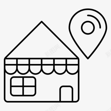 商店电子商务位置图标图标