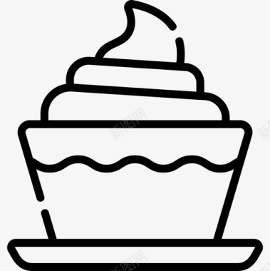 杯形蛋糕甜点和糖果9线性图标图标