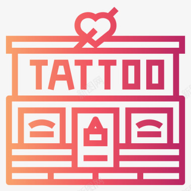 纹身工作室纹身8渐变图标图标
