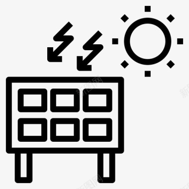 太阳能板工程工厂图标图标