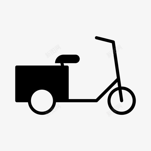 滑板车送货摩托车图标svg_新图网 https://ixintu.com 假日和自然 摩托车 滑板车 车辆 运输 送货