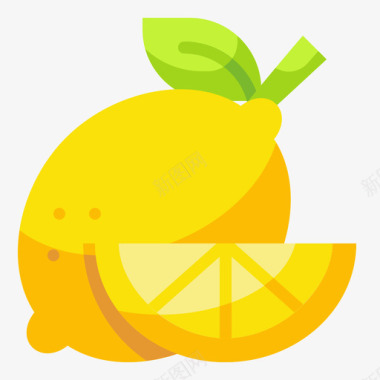 柠檬水果和蔬菜49扁平图标图标