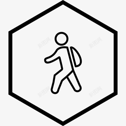 步行上学教育学生图标svg_新图网 https://ixintu.com 上学 学生 教育 步行