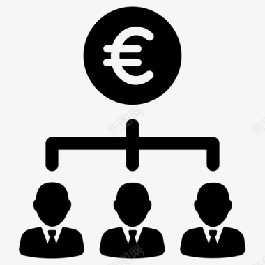 众筹欧元投资者图标图标