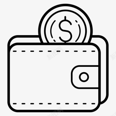钱包商业美元图标图标