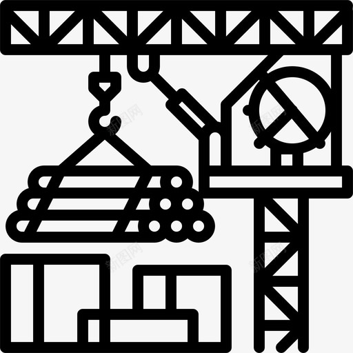 起重机建筑工业图标svg_新图网 https://ixintu.com 塔架 工业 建筑 机械 起重机