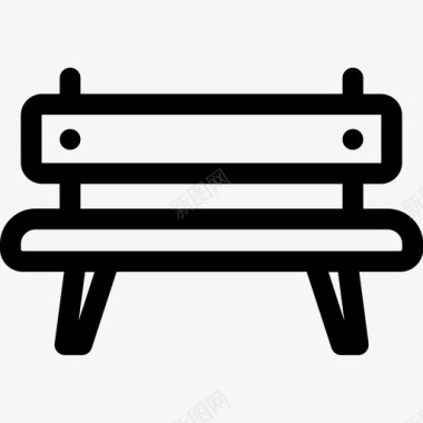 长凳舒适物体图标图标