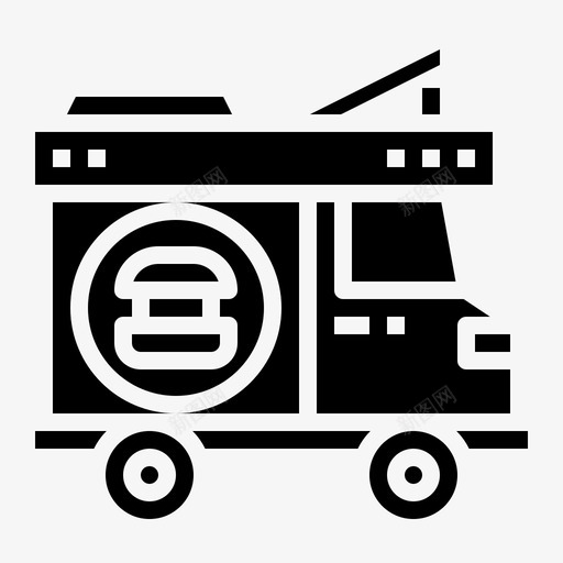 汉堡车送货食品图标svg_新图网 https://ixintu.com 卡车 固体 汉堡 运输 送货 食品