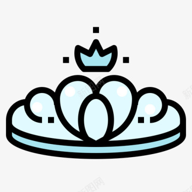 皇冠197年婚礼线性颜色图标图标