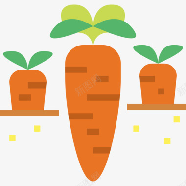 胡萝卜复活节58扁平图标图标