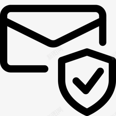 在线邮件安全复选标记电子邮件图标图标