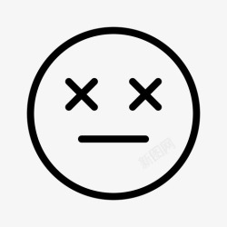 淡薄死亡表情符号悲伤图标高清图片