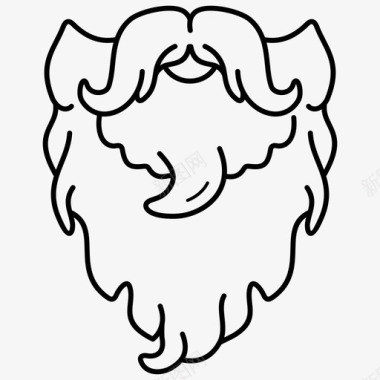 圣诞老人胡子圣诞面具胡子图标图标