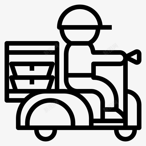 滑板车送货食品订单图标svg_新图网 https://ixintu.com 发送 服务 滑板车 订单 送货 食品