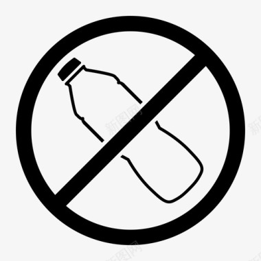 没有塑料瓶子环保图标图标
