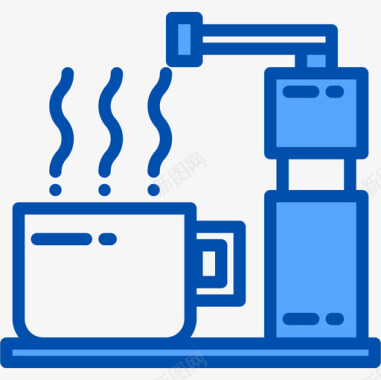 咖啡厨房64蓝色图标图标