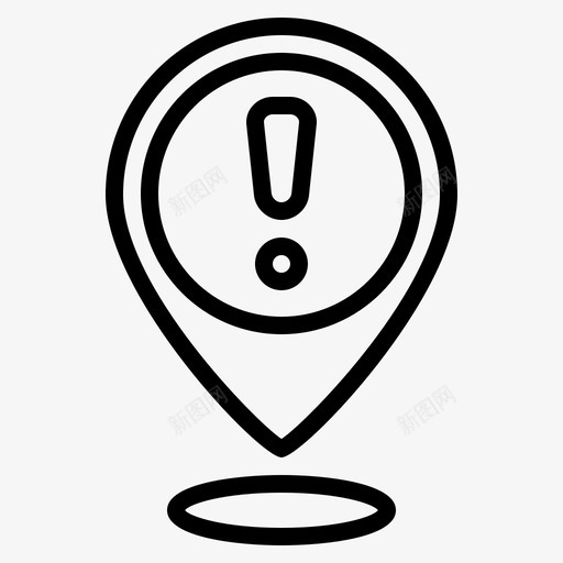 gps问题警报地图pin图标svg_新图网 https://ixintu.com gps pin 地图 警报 通知 问题