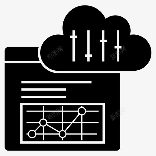 云网站业务数据云计算图标svg_新图网 https://ixintu.com 一组托管和云字形线向量图标 业务数据 云数据 云网站 云计算 数据信息图