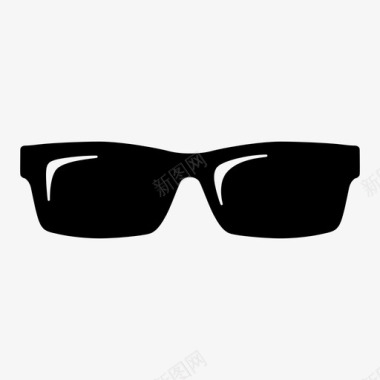 长方形太阳镜眼镜墨镜图标图标