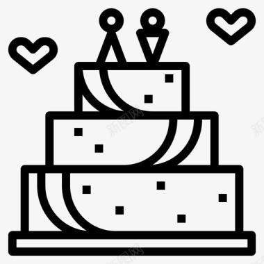 结婚蛋糕婚礼195直系图标图标