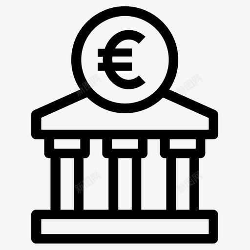 银行借款货币图标svg_新图网 https://ixintu.com 借款 欧元 货币 贷款 银行