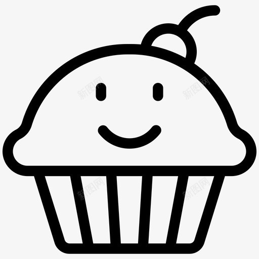 kawaii纸杯蛋糕面包店甜点图标svg_新图网 https://ixintu.com kawaii 图标 快乐 松饼 甜点 纸杯 蛋糕 面包店