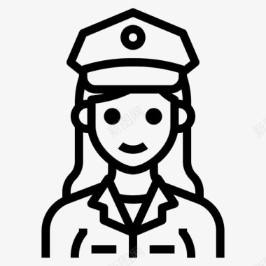 警官职业女性1直系亲属图标图标